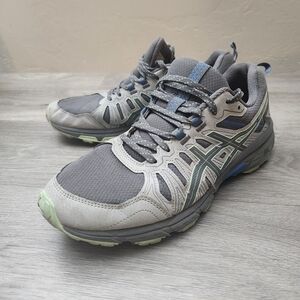 ASICS Venture‎ 7 Gel Gray Blue Shoes Size 10 Mesh Trail Running Training Cardio